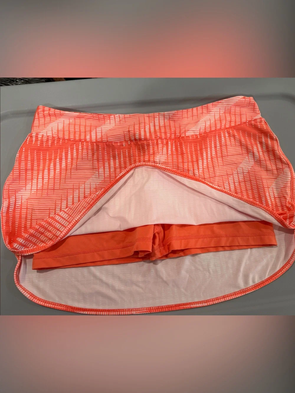 Nike Women’s Coral/White Patterned Athletic Skort